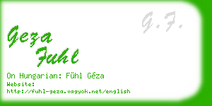 geza fuhl business card