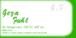 geza fuhl business card
